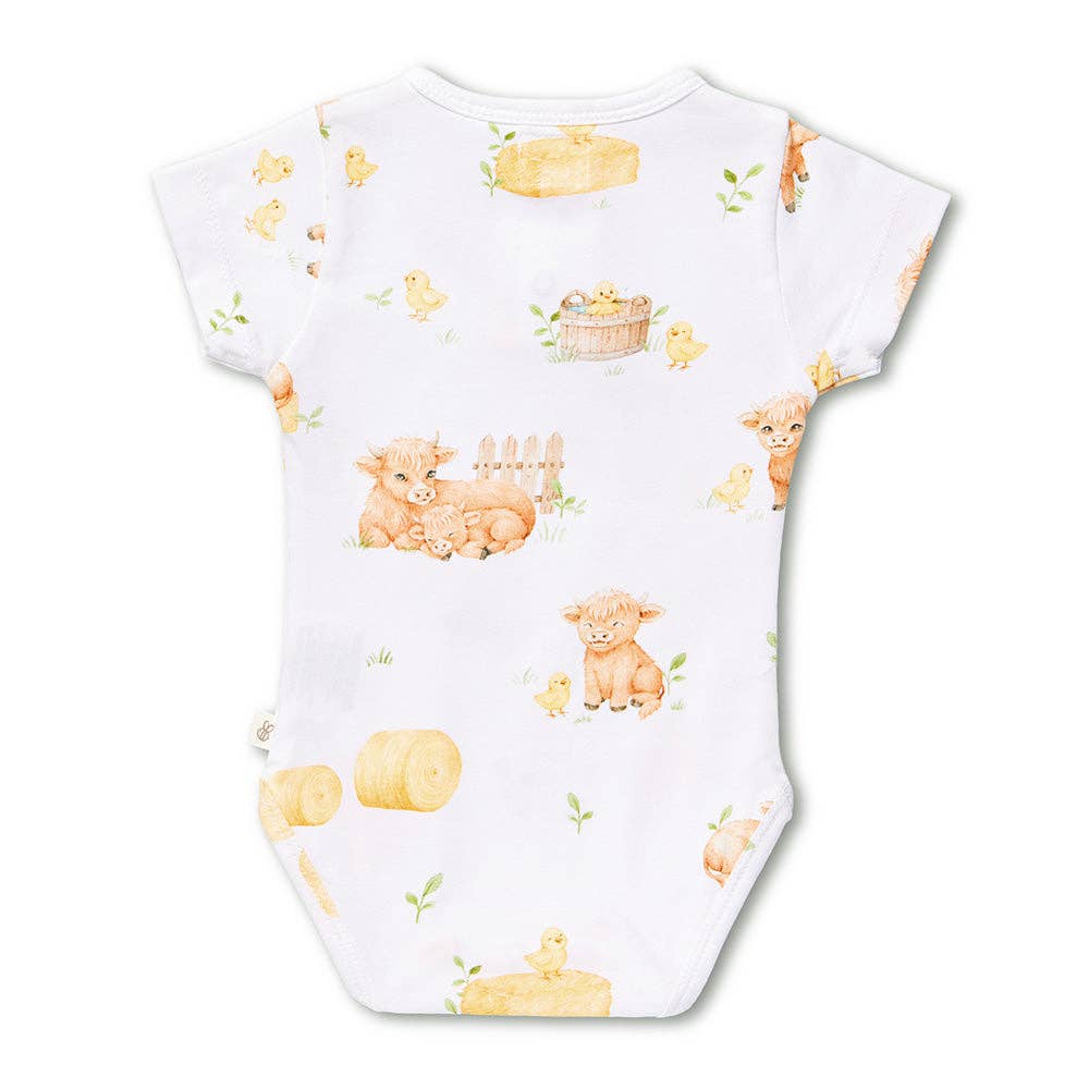 Highland Cows Short Sleeve Organic Bodysuit