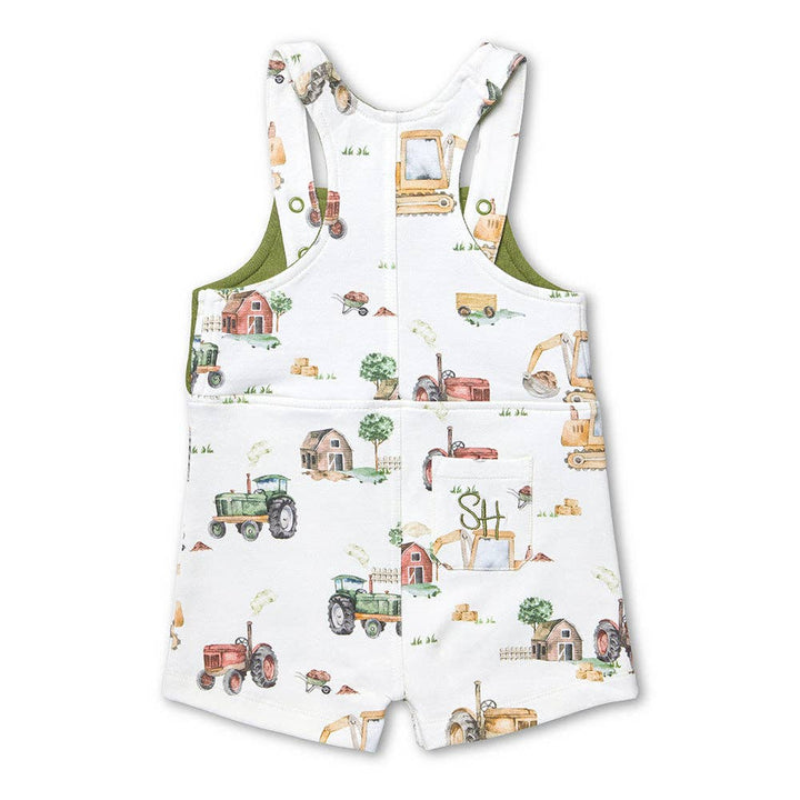 Diggers & Tractors Organic Snuggle Overall Shorts