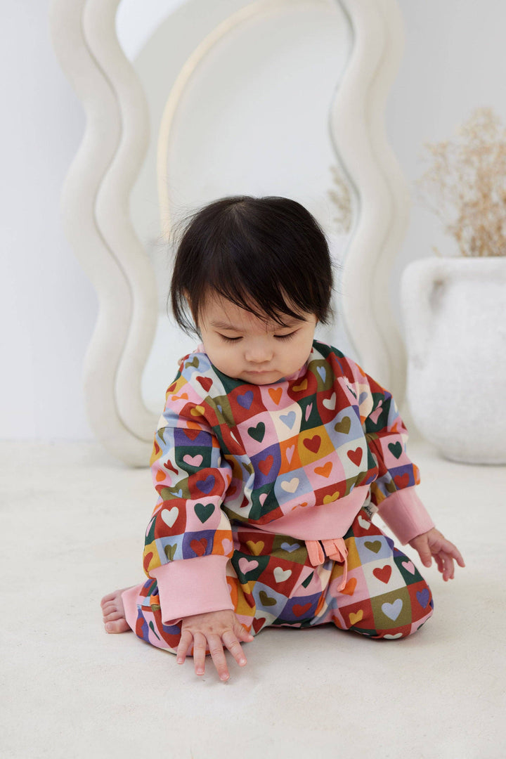 Heart Checkerboard Sweater