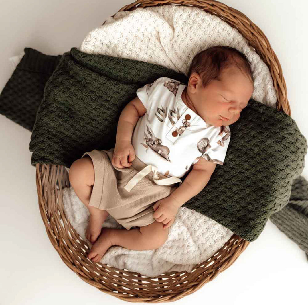 Koala Short Sleeve Organic Bodysuit