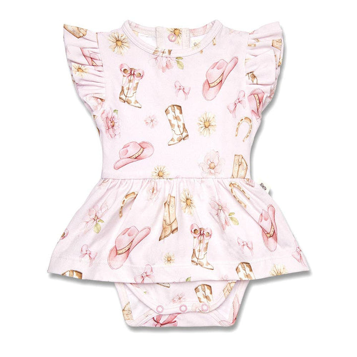 Boots & Bows Short Sleeve Organic Dress