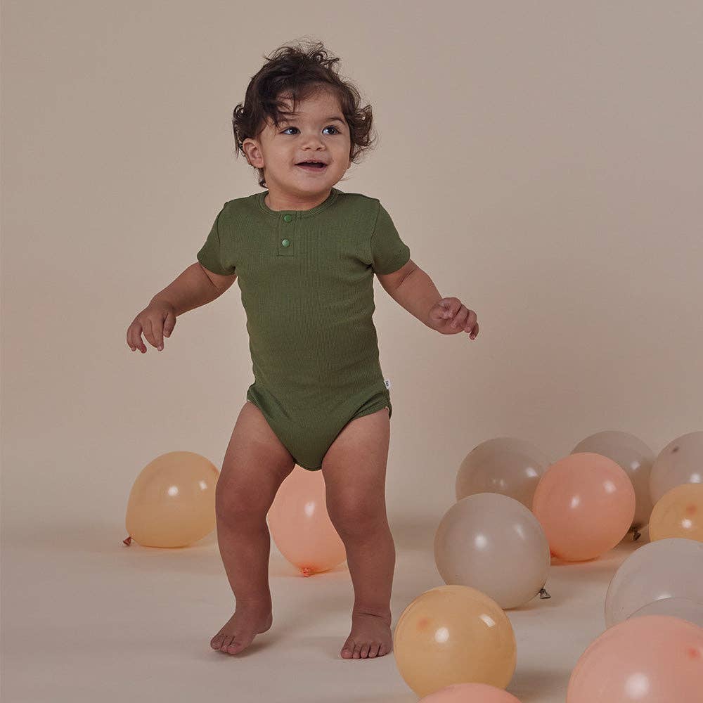 Olive Short Sleeve Organic Bodysuit