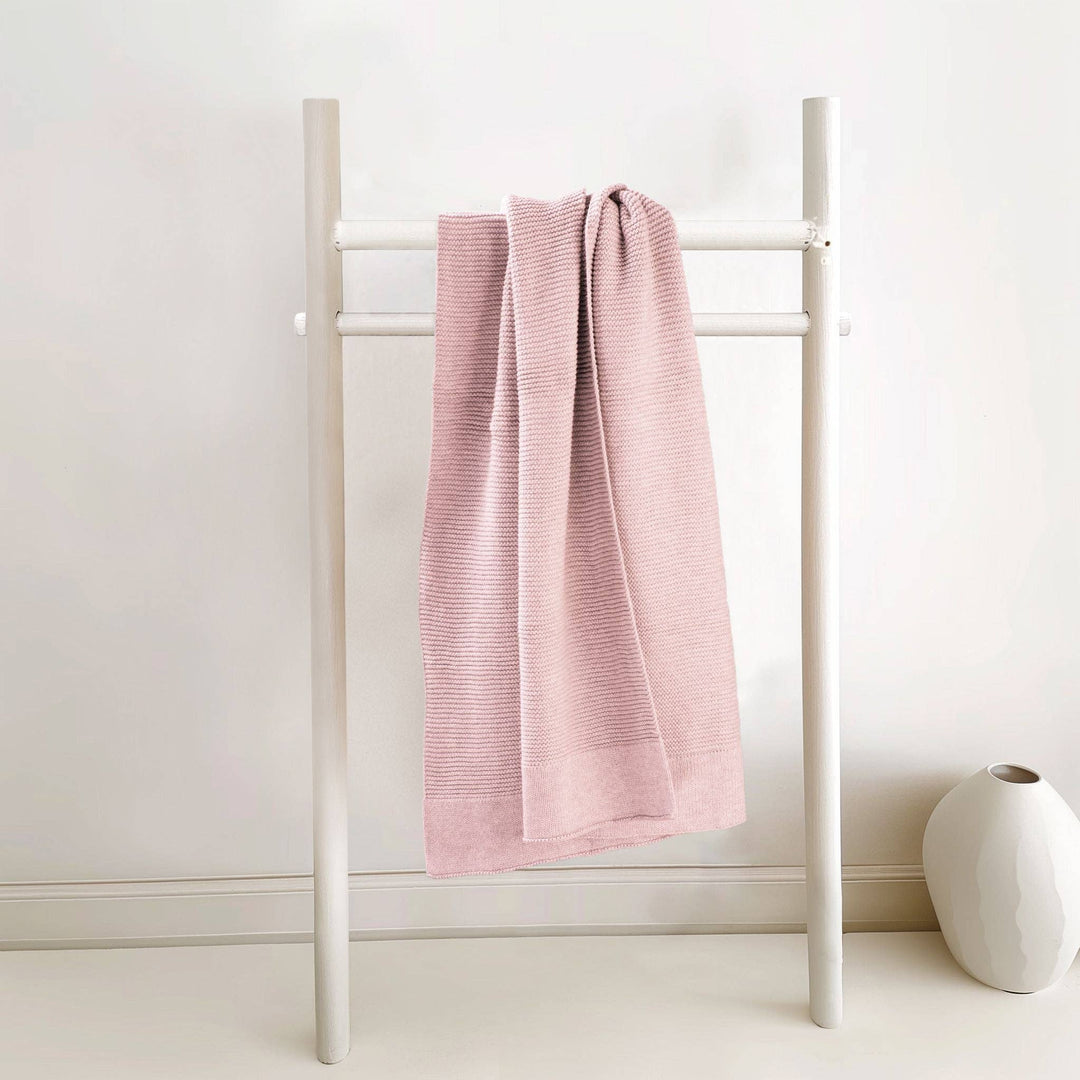 Cotton Classic Knit Baby Blanket - Flamingo Pink
