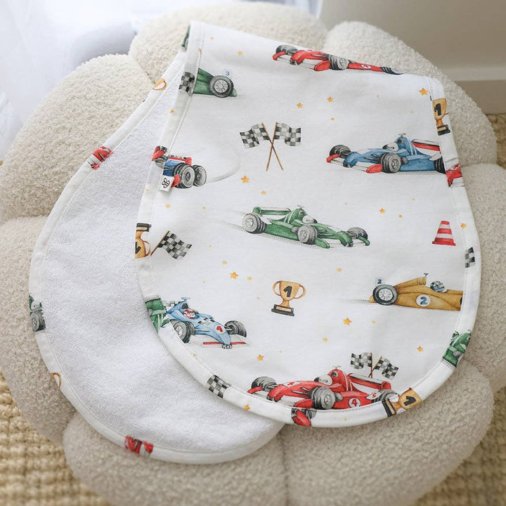 Little Racers Organic Cotton Burp Cloth