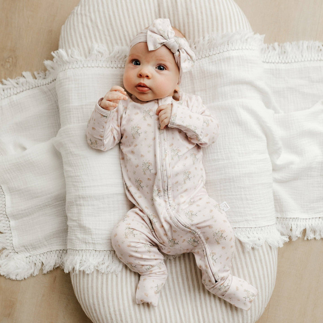 Bamboo/Organic Cotton Florence Onesie - Lilac Bouquet