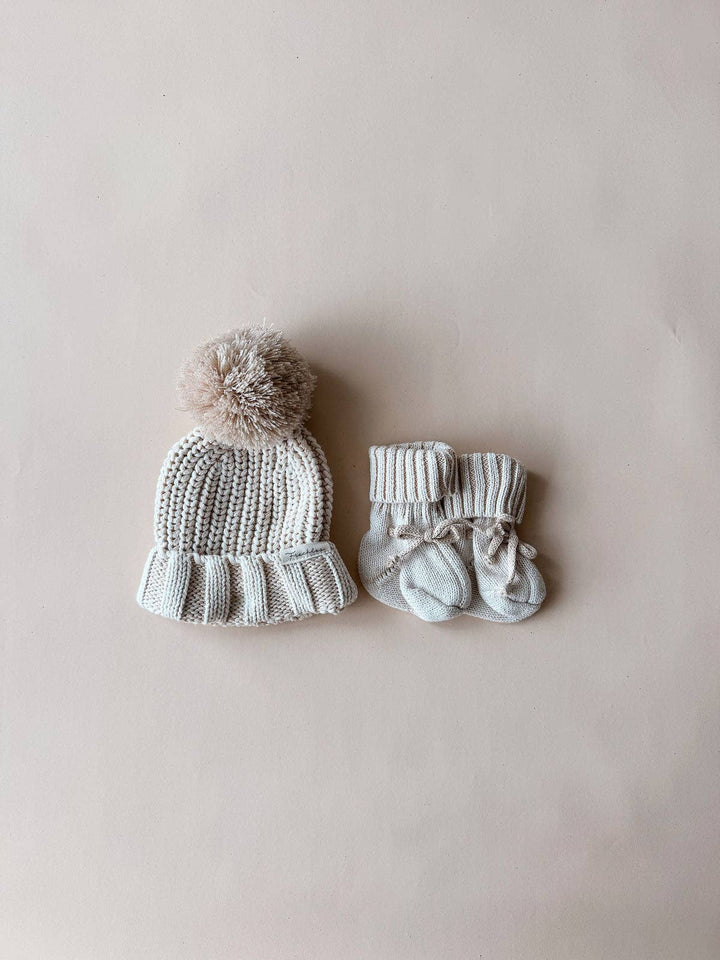Chunky Cotton Baby Beanie | Oat