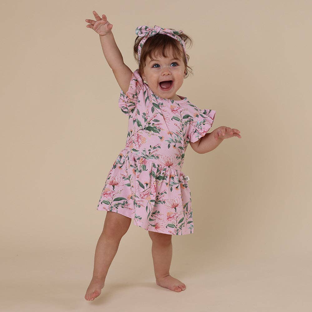 Pink Wattle Short Sleeve Organic Dress