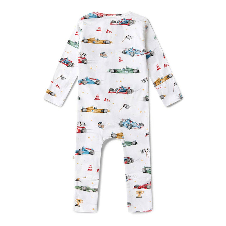 Little Racers Organic Snugglesuit Convertible Romper