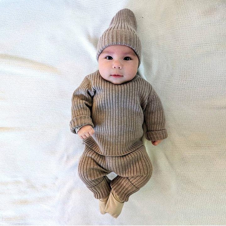 Milk Addict 100% Organic Cotton Winter Knit Set with Hat