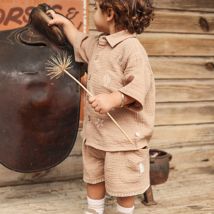 Baby & Toddler Woven Short - Mocha colour