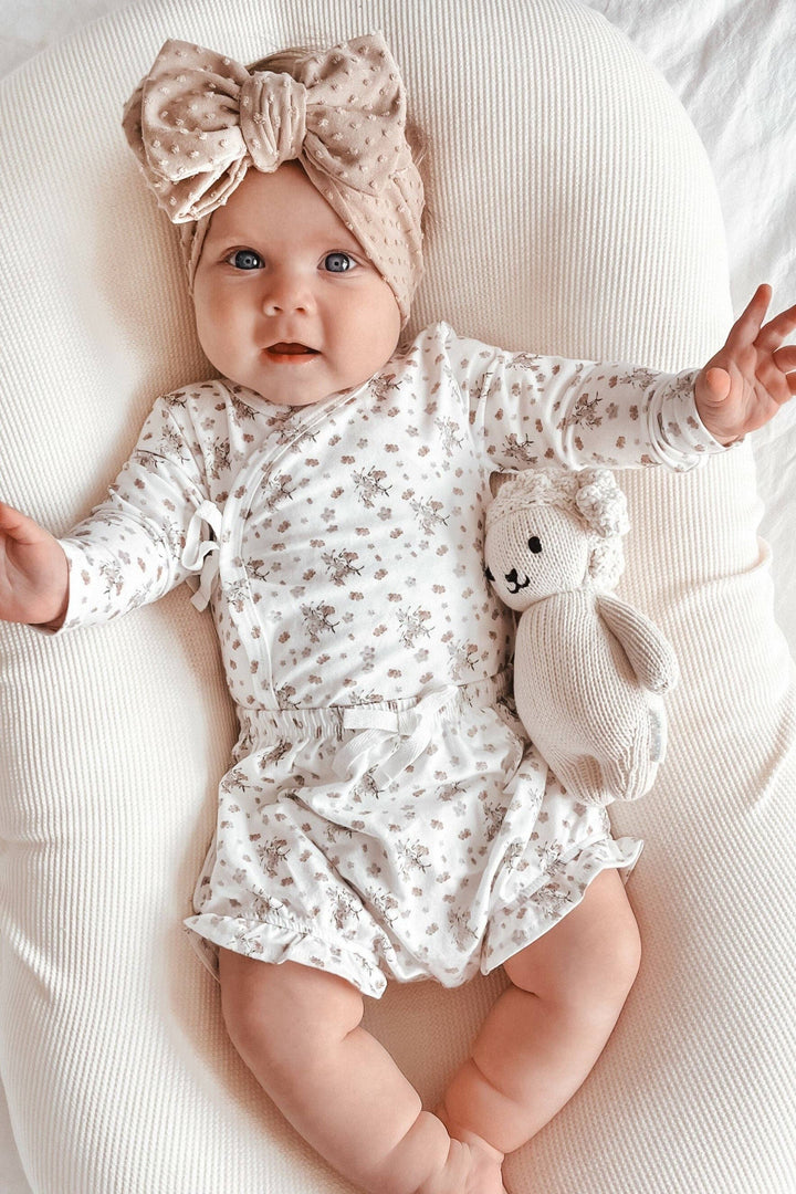 Bamboo/Organic Cotton Kali Bodysuit - Vanilla Bouquet