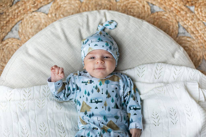 Retro Camping Organic Cotton Hat - newborn