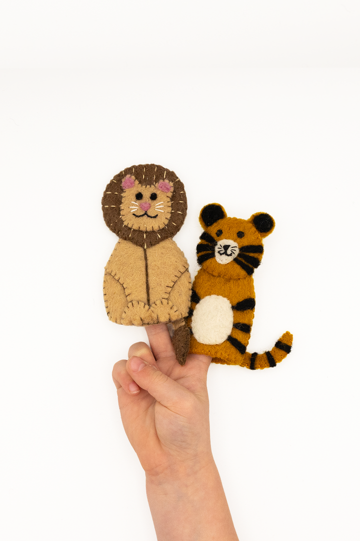 Finger Puppet - Tiger and Lion (Jungle / Safari Animals) 