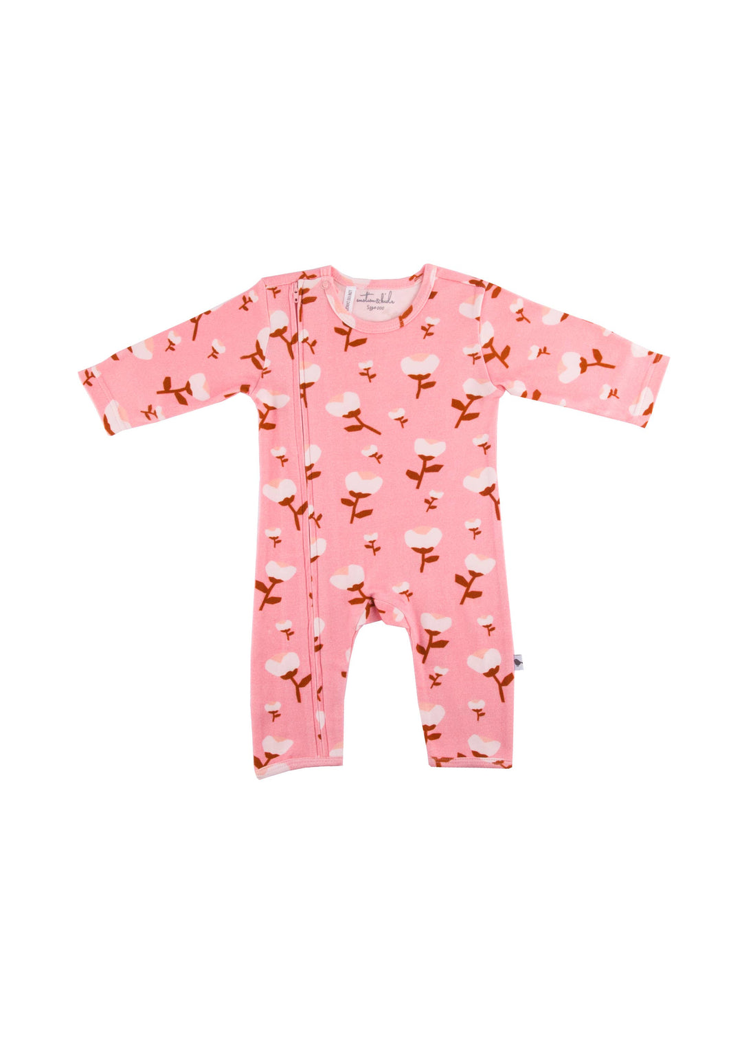 Paper Cut Blossom Cotton Zip Growsuit