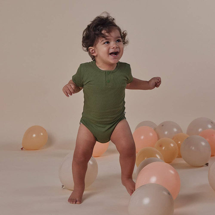 Olive Short Sleeve Organic Bodysuit