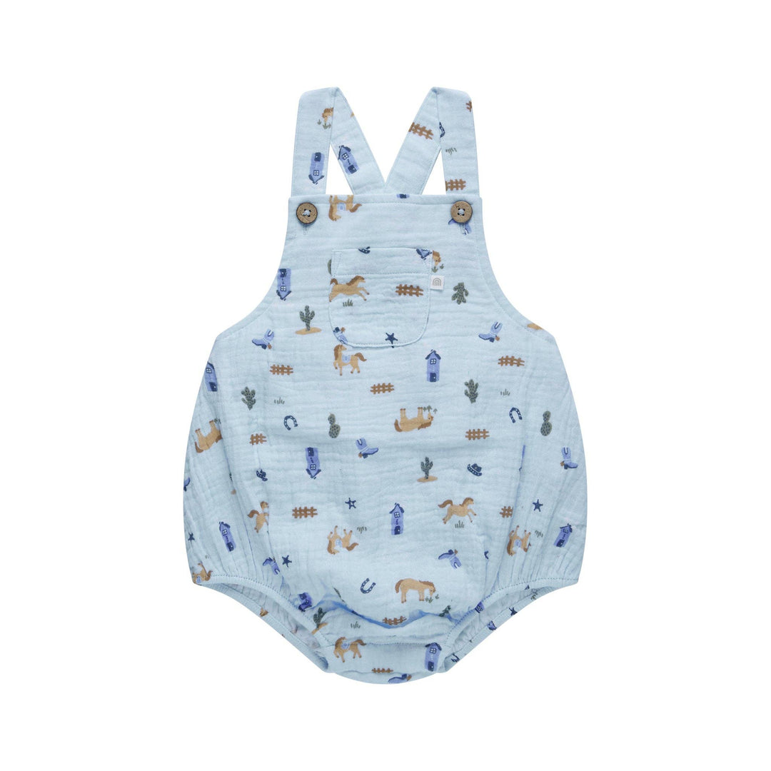 Woven Romper - Country Blue