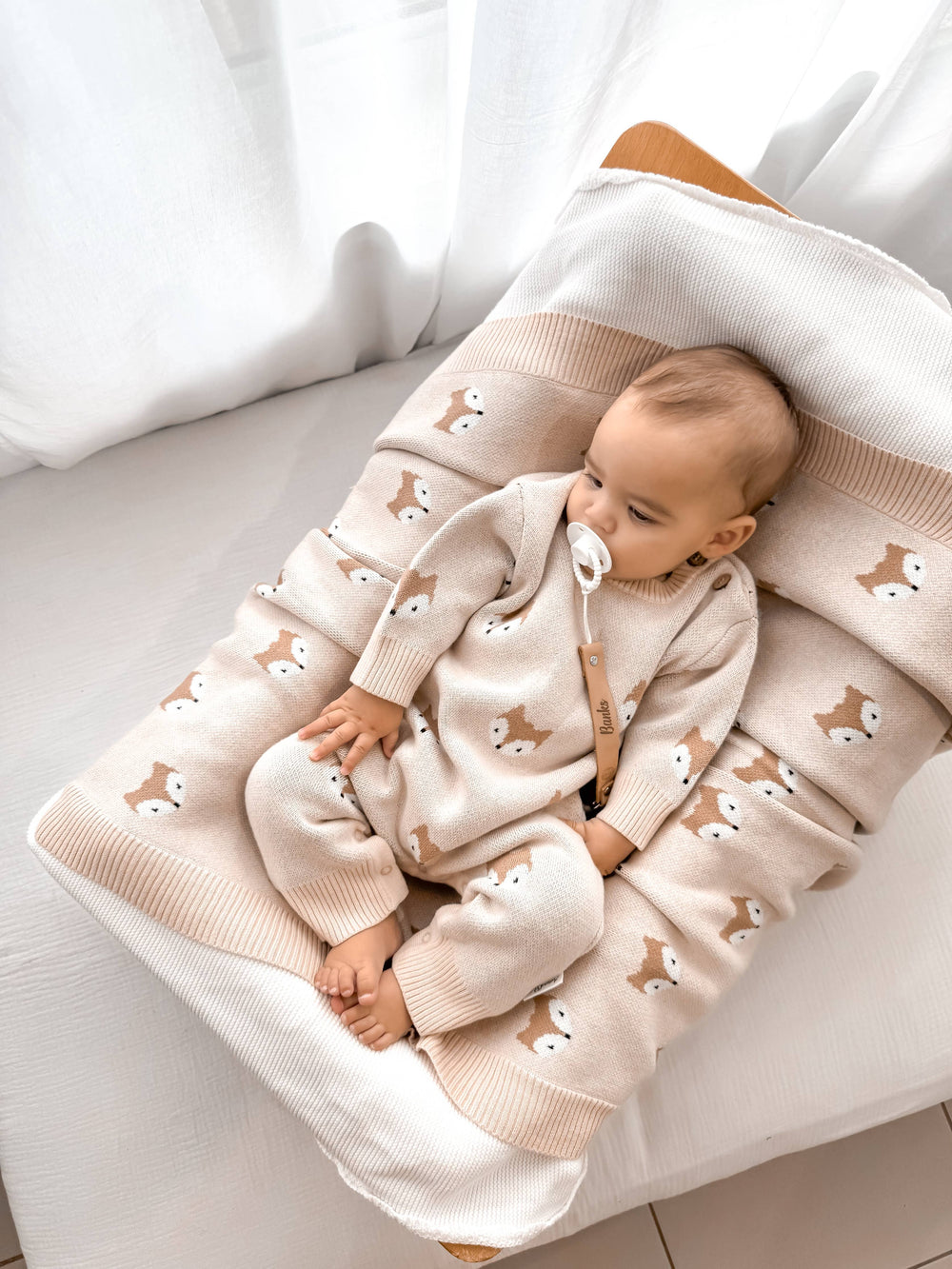 Fox Organic Cotton Knit Romper