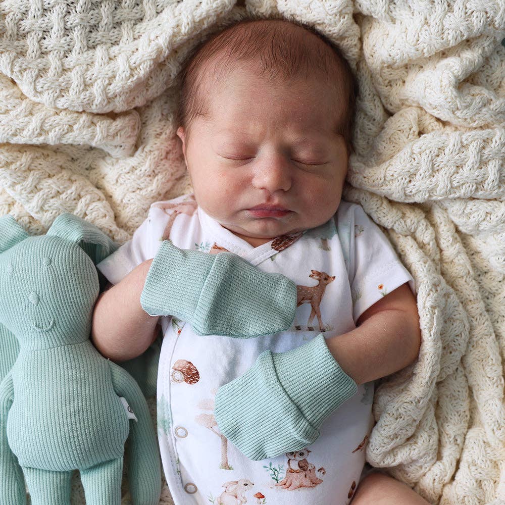 Sage Organic Cotton Rib Mittens