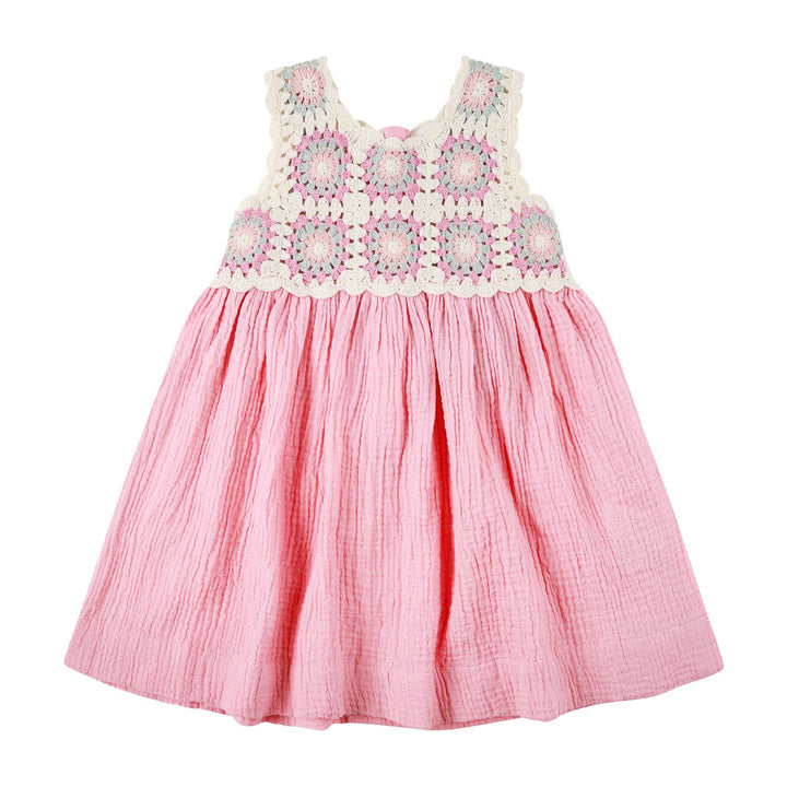 Crochet Woven Dress - Strawberry