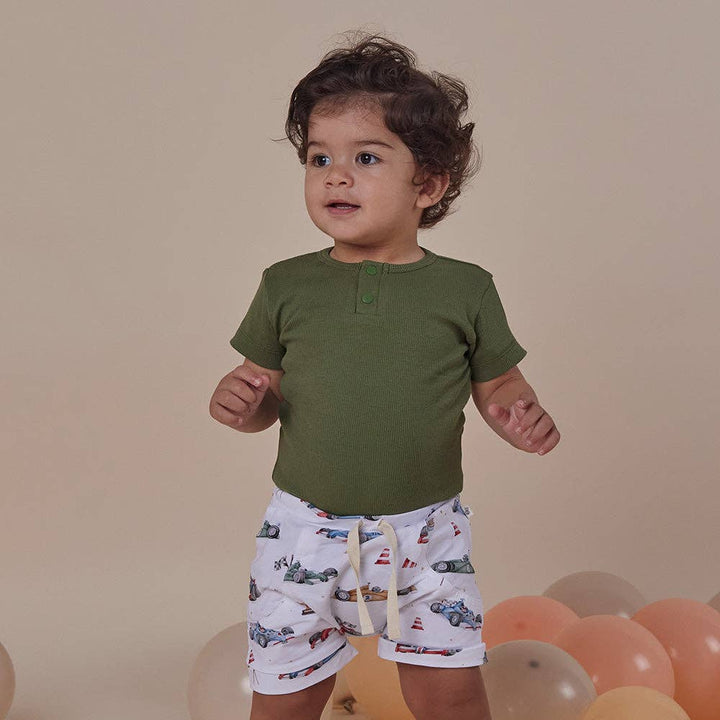 Olive Short Sleeve Organic Bodysuit