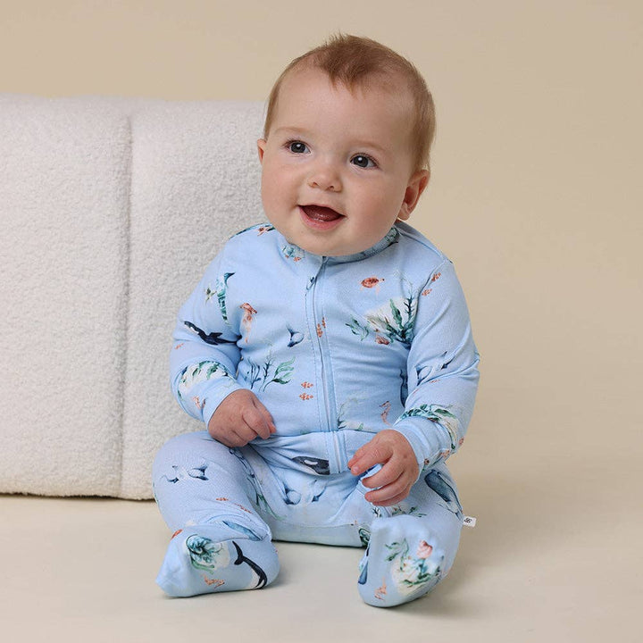 Blue Ocean Onesie Organic Snugglesuit Convertible Romper