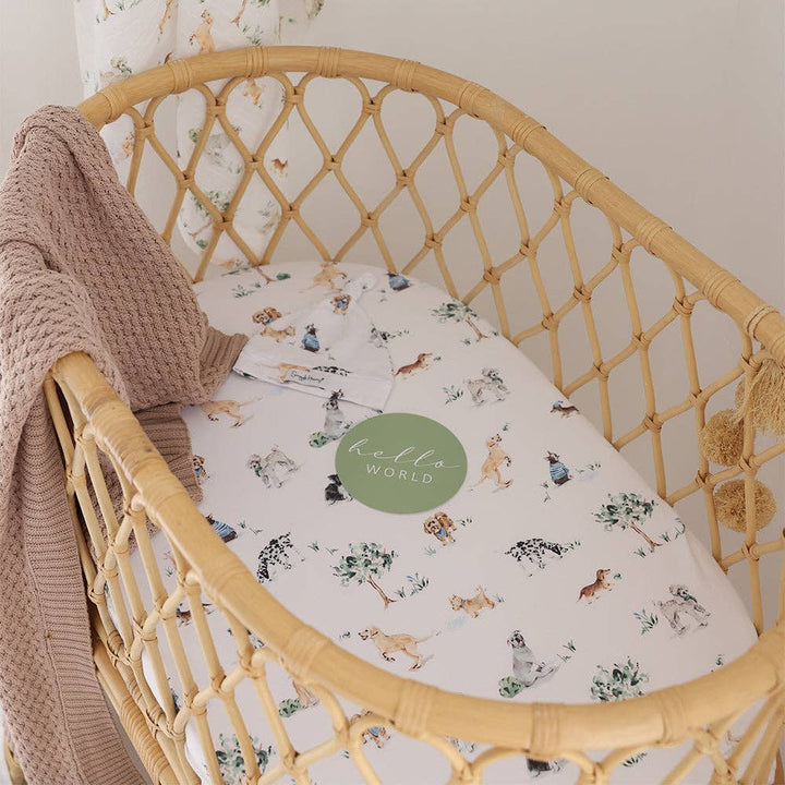 Dog Park Organic Bassinet Sheet / Change Pad Cover