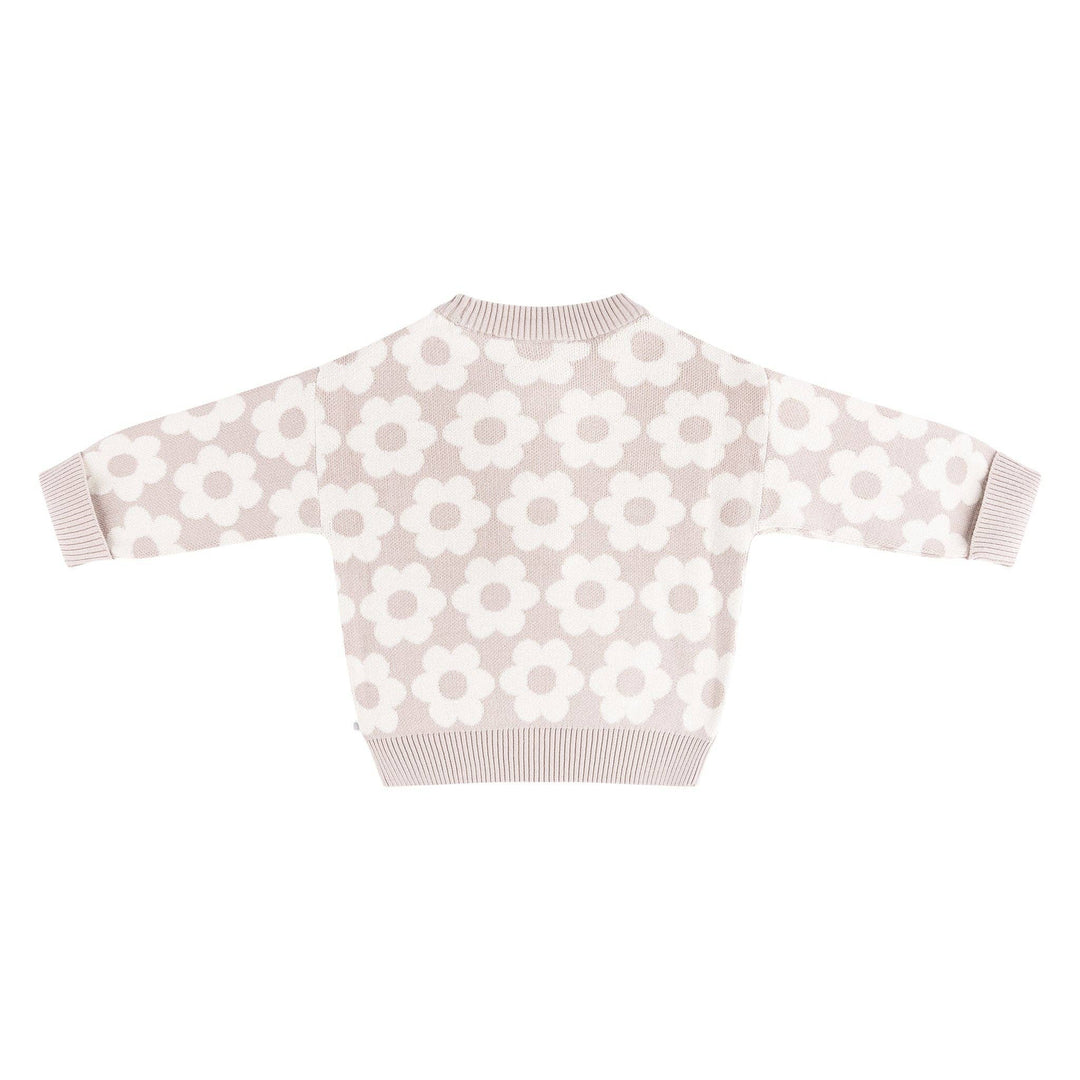 Jacquard Knit Jumper - Neutral Flower