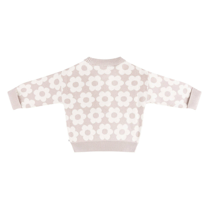 Jacquard Knit Jumper - Neutral Flower