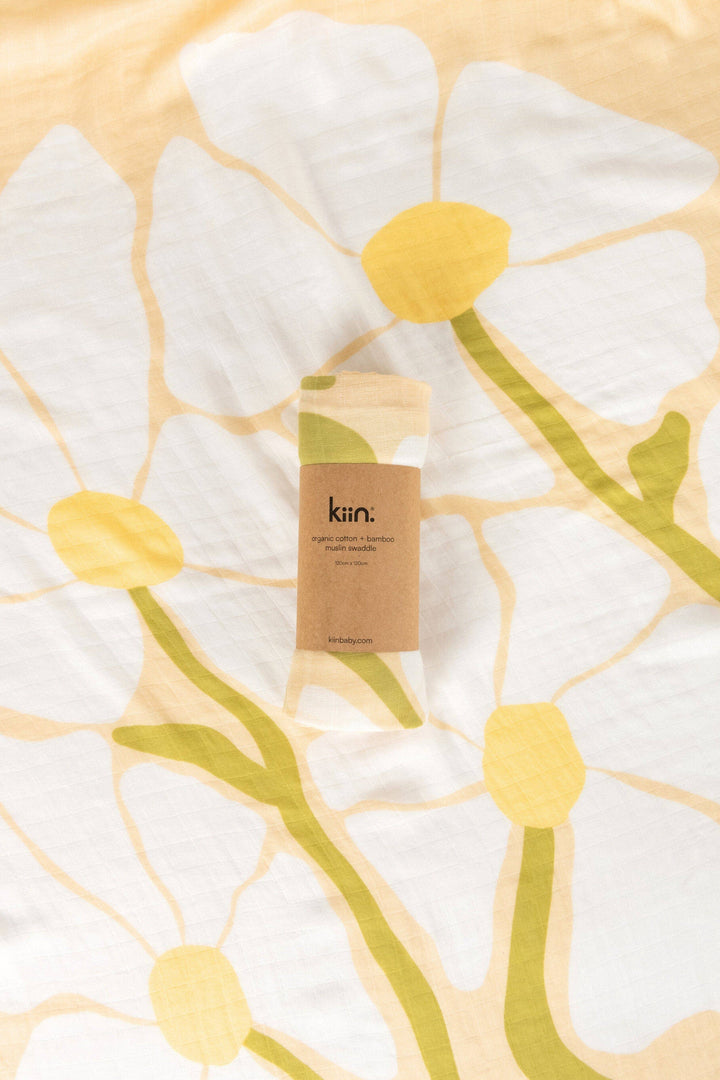 Organic Muslin Swaddle - Fleur Warm Oat (Limited Edition)