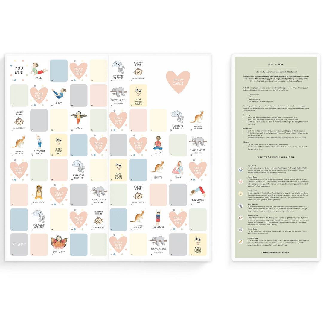Happy Hearts Mindfulness Board Game for Kids