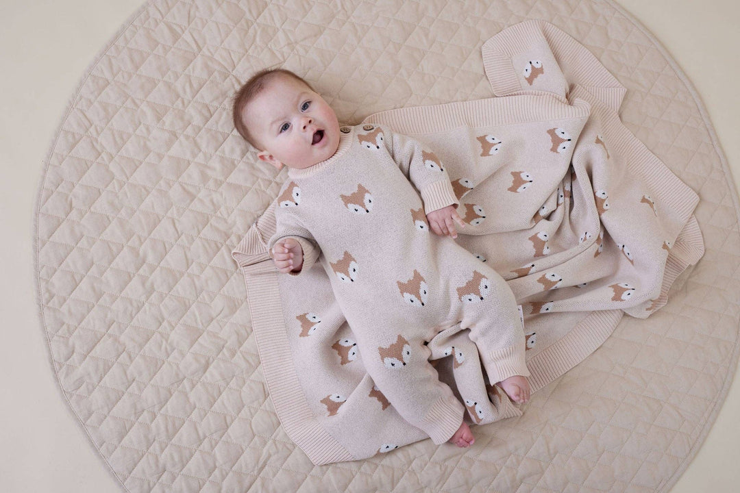 Fox Organic Cotton Knit Romper