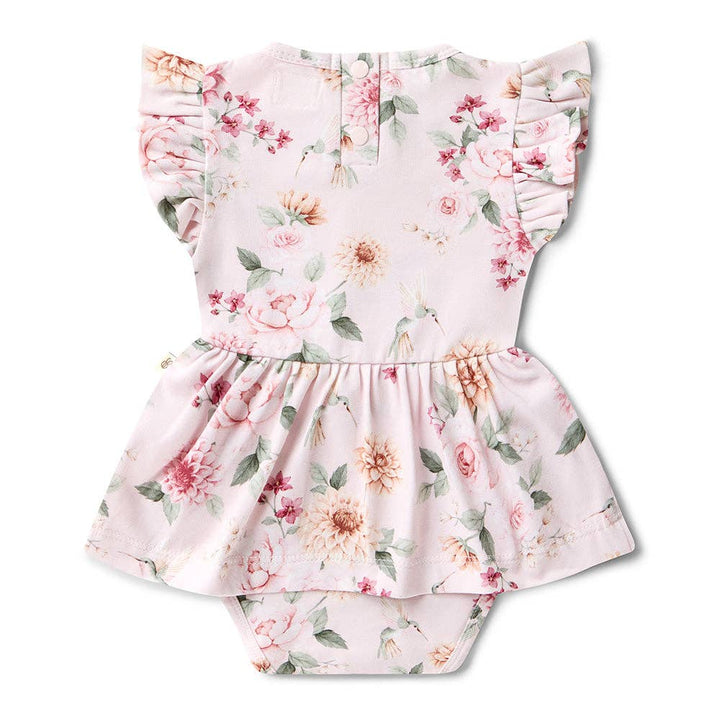 Birds & Blooms Short Sleeve Organic Dress