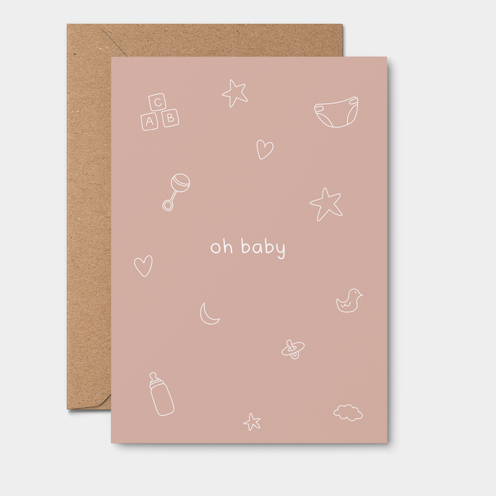 Oh Baby Card | Newborn Card | Baby Shower Card