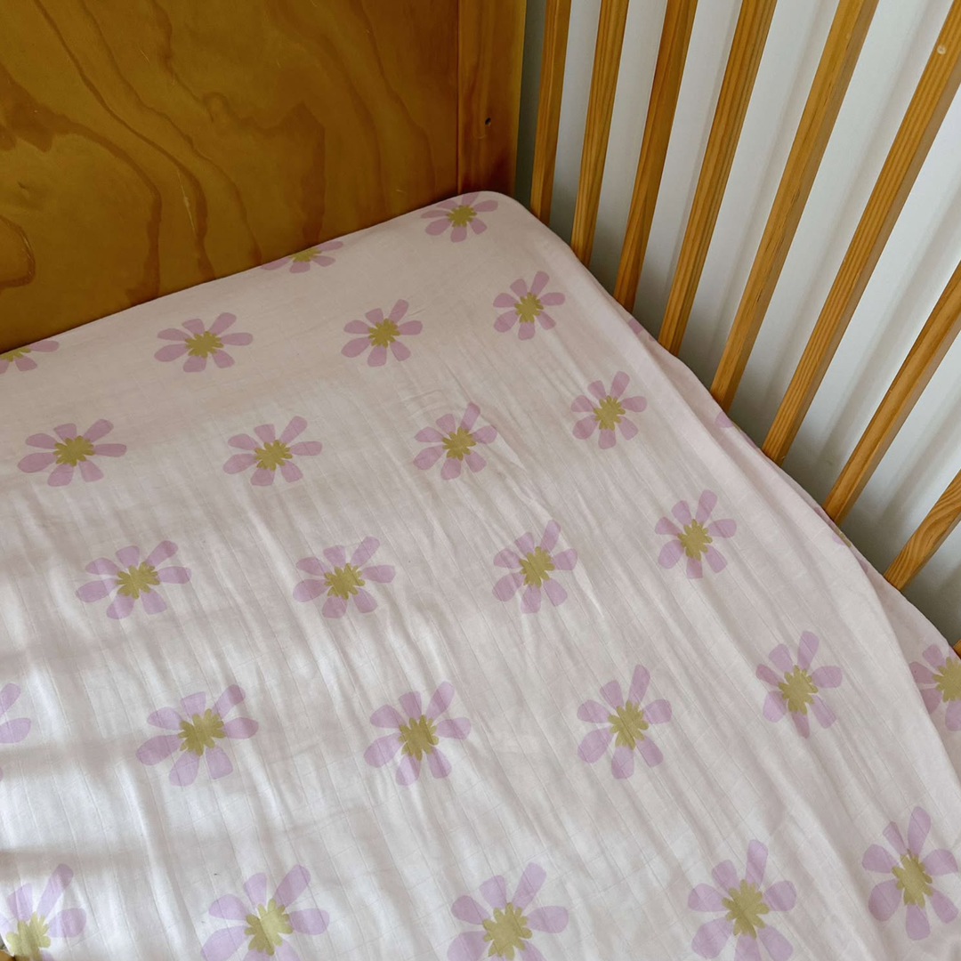 Posy Fitted Cot Sheet - 70% Bamboo + 30% Cotton