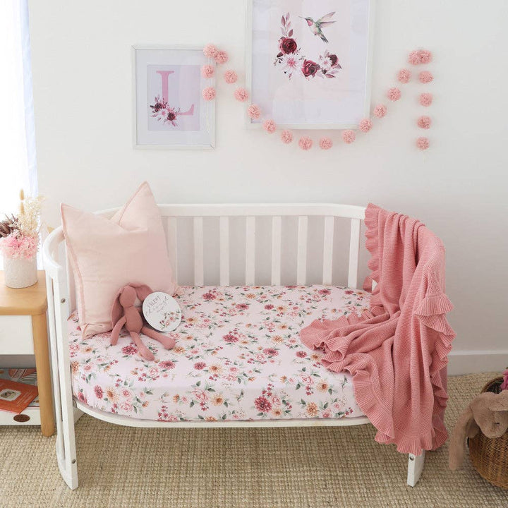 Birds & Blooms Organic Fitted Cot Sheet