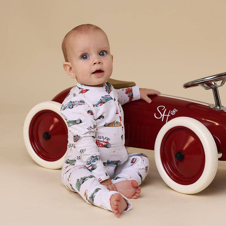Little Racers Organic Snugglesuit Convertible Romper