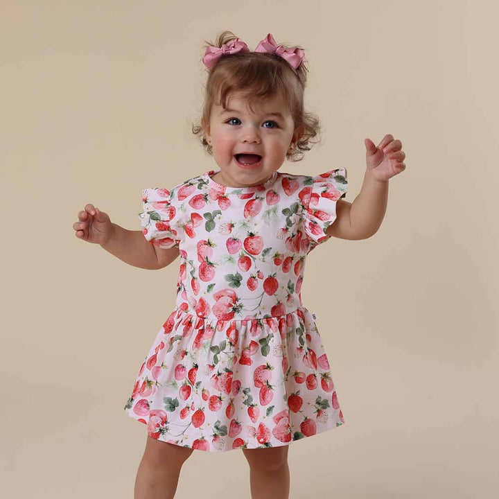 Strawberry Short Sleeve Organic Dress