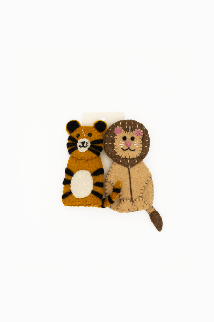 Finger Puppet - Tiger and Lion (Jungle / Safari Animals) 