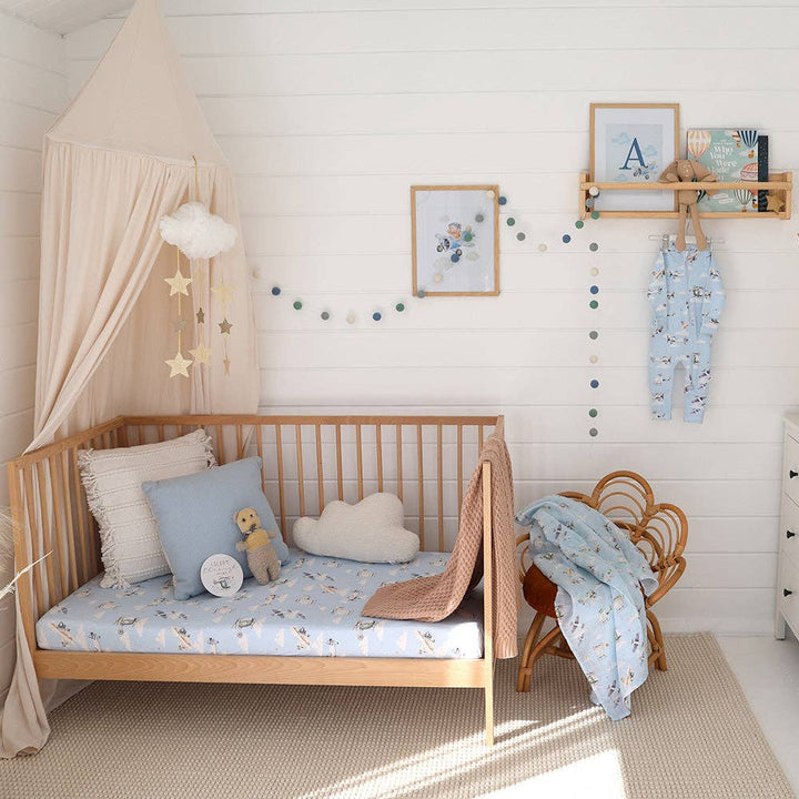 Taking Flight Organic Fitted Cot Sheet