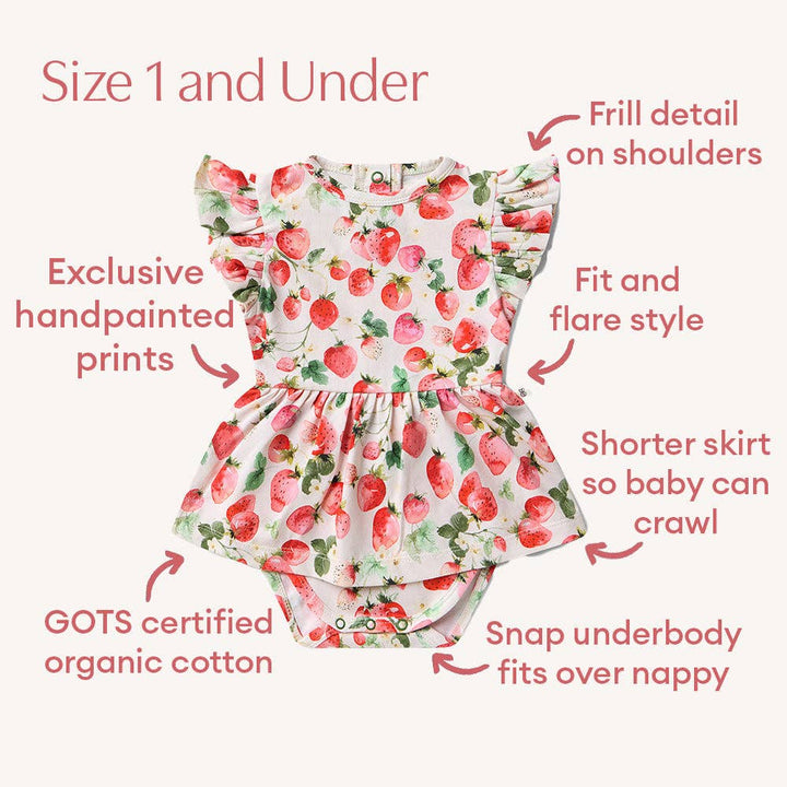 Strawberry Short Sleeve Organic Dress