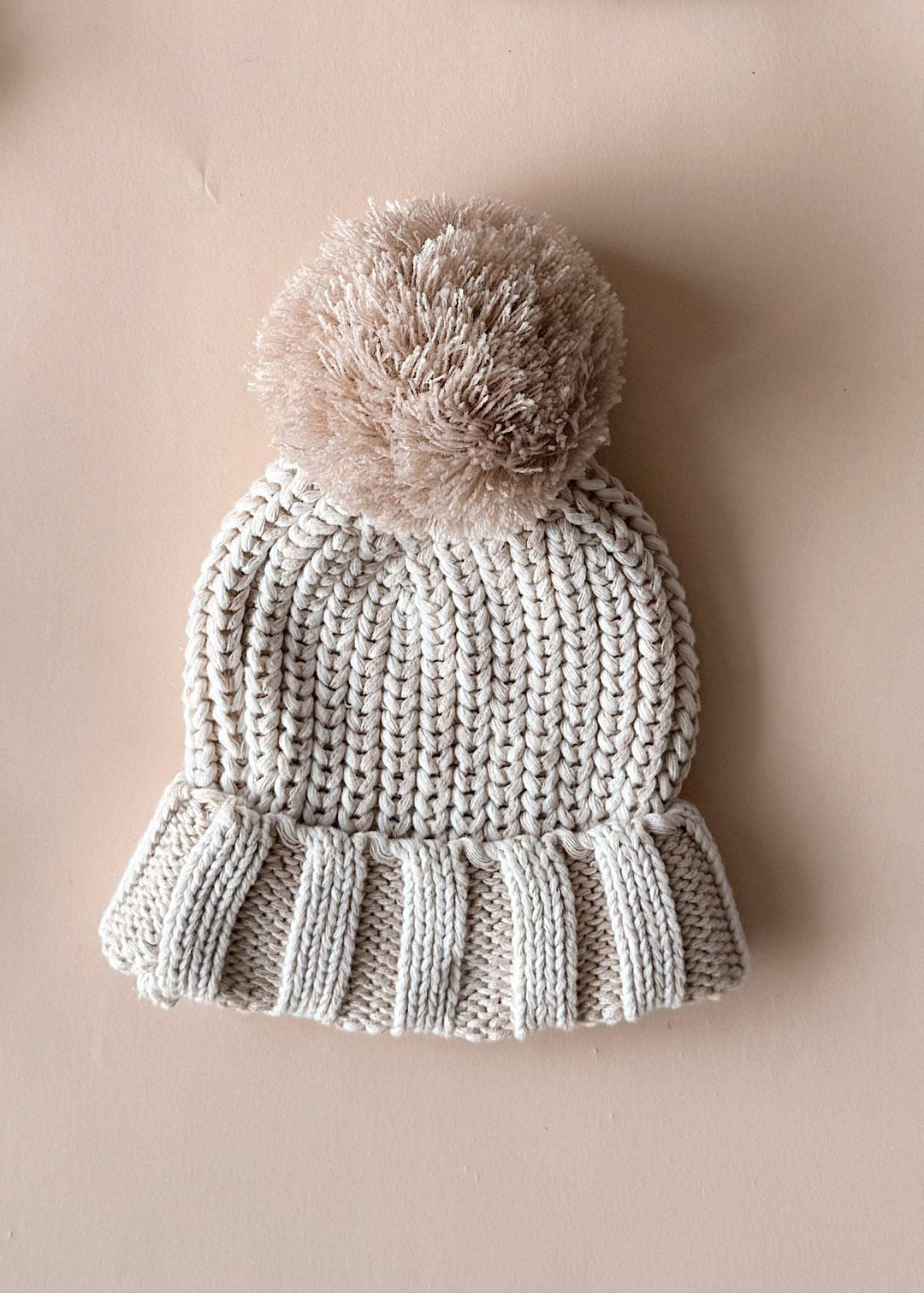 Chunky Cotton Baby Beanie | Oat