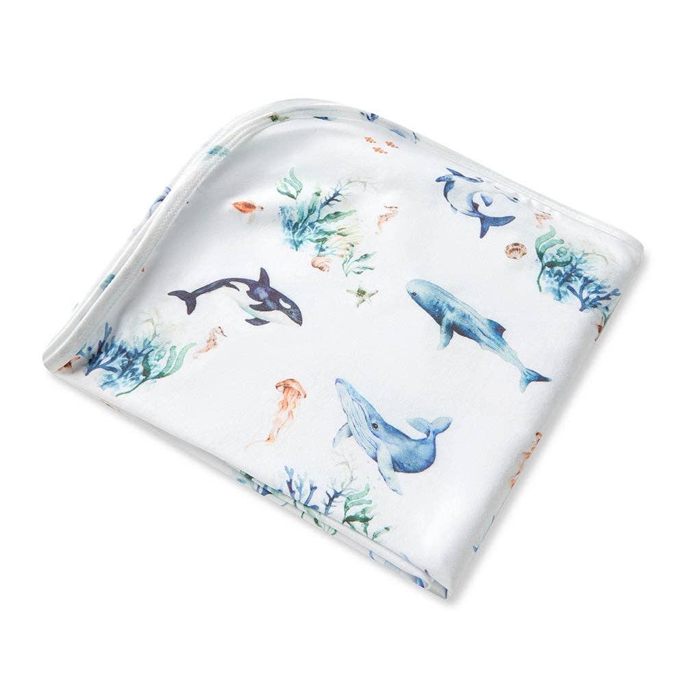 Ocean Organic Jersey Wrap & Beanie Set