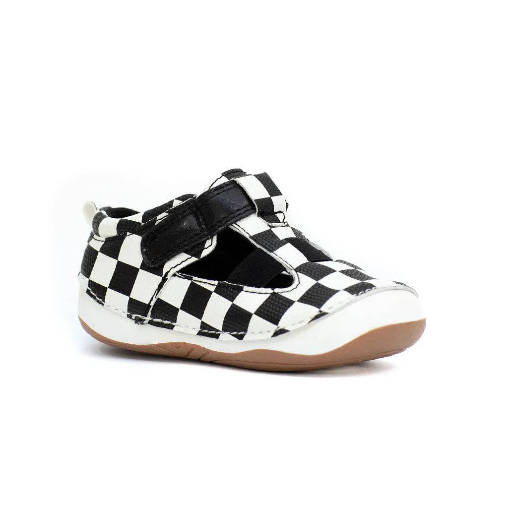 Checkered Racing Sandals RACER black and white checkered baby and toddler unisex sandals – Noosa ...