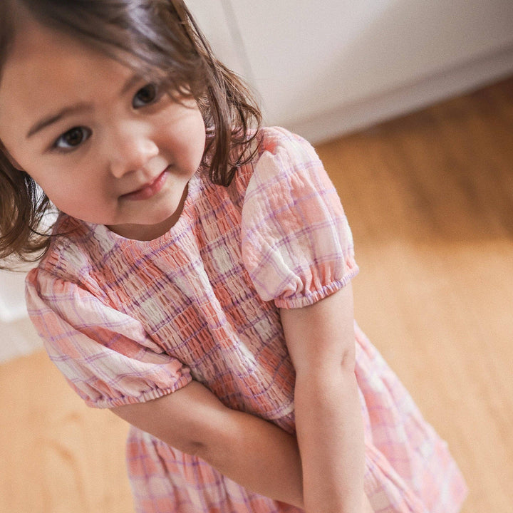 Shirred Dress - Check