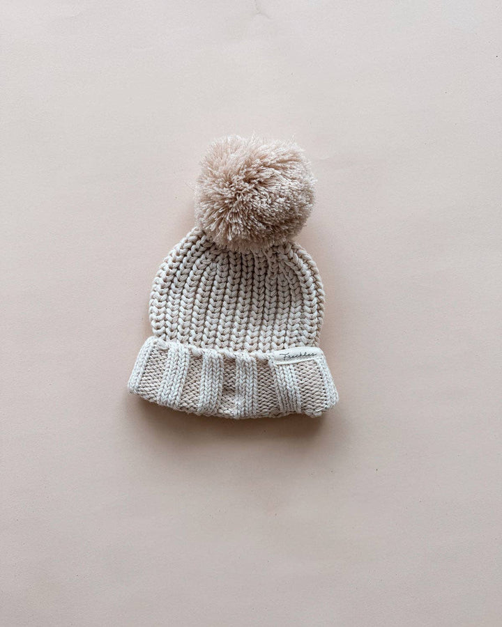 Chunky Cotton Baby Beanie | Oat
