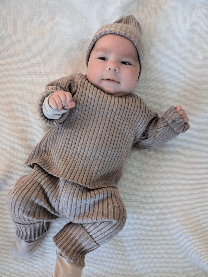 Milk Addict 100% Organic Cotton Winter Knit Set with Hat