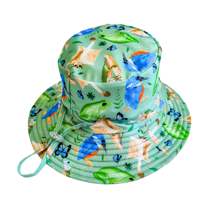 REVERSIBLE SWIM HAT ~ FOREST