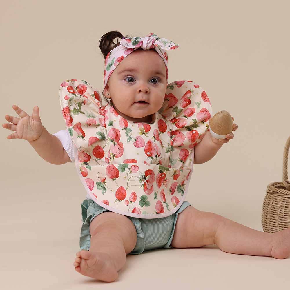 Strawberry Frill Snuggle Bib