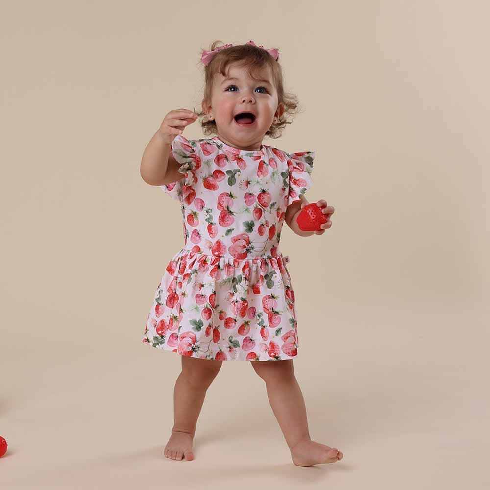 Strawberry Short Sleeve Organic Dress