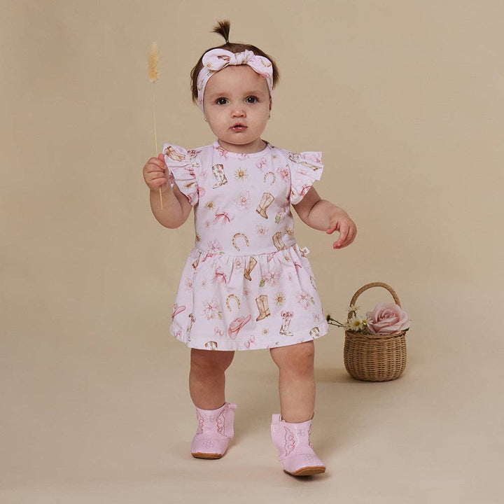 Boots & Bows Short Sleeve Organic Dress